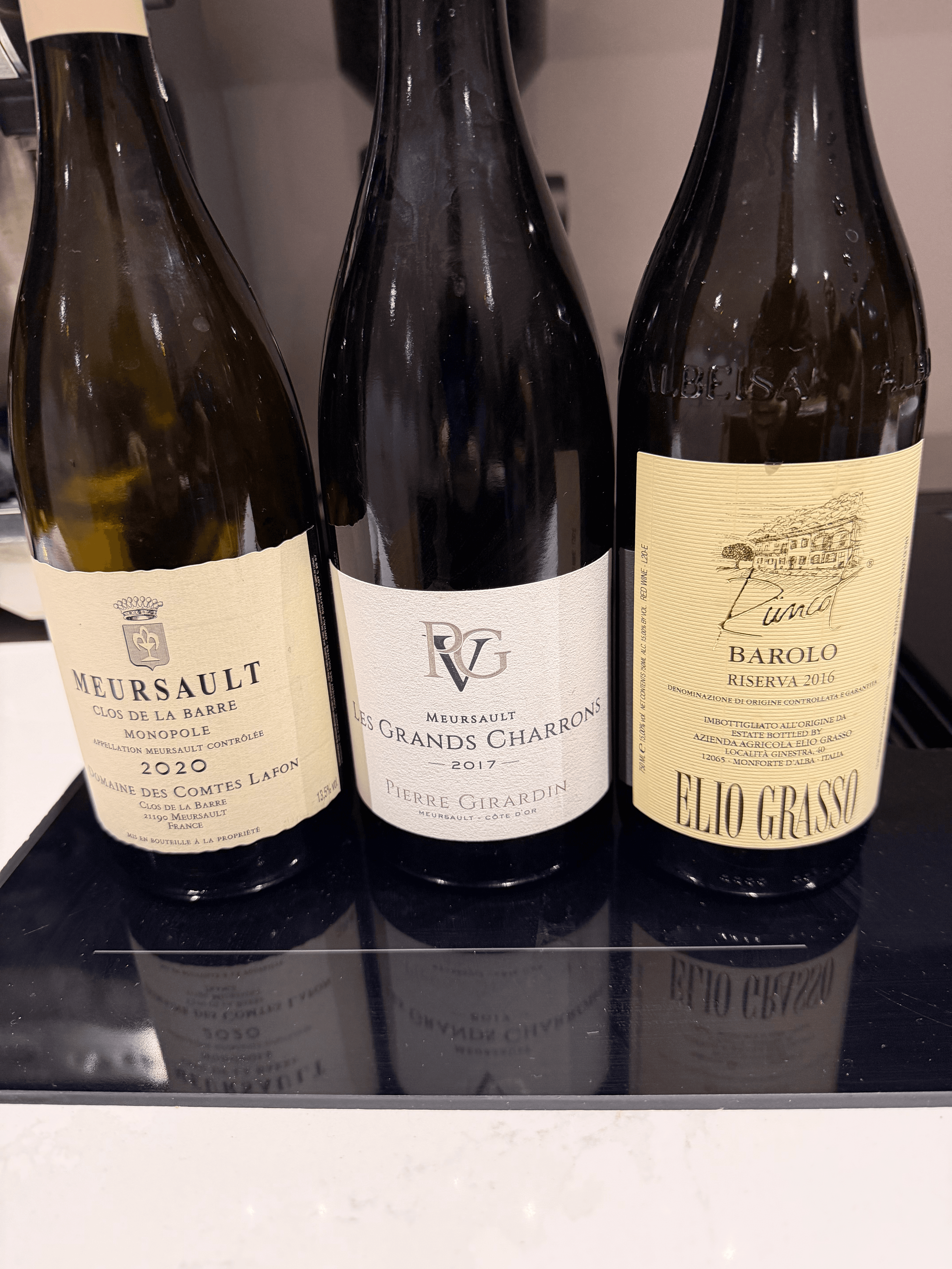 Three wine bottles scanned together